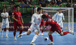 Behrooz Azimihematabadi (L) of Iran is in action against Alongkorn Janphon (R) of Thailand...