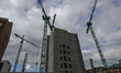 DUBLIN, IRELAND - MAY 14:A view of a new construction site on Harcourt Street, on May 14,...