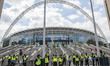 A general view of Wembley Stadium is showing during the FA Cup Final between Manchester Ci...