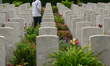 BAYEUX, FRANCE - MAY 29: Visitors are seen exploring the serene grounds of the Bayeux War...
