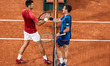 Novak Djokovic is playing against Roberto Carballes Baena in the men's singles at the Rola...