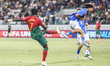 Geovany Quenda of Portugal is shooting the ball in Limassol, Cyprus, on June 5, 2024. Ital...