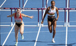 Belgian Nafissatou Nafi Thiam is pictured in action during the 100m hurdles race of the wo...