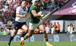 Edwill van der Merwe of South Africa is going for his try during the Qatar Airways Cup mat...