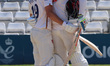 Essex's Paul Walter is celebrating his century with Essex's Michael Pepper during Day 3 of...