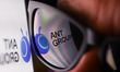 Ant Group logo displayed on a phone screen and reflected on sunglasses is seen in this ill...