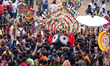 God Of The Universe Lord Jagannath Is Seen On The Grand Procession As He Comes Out From Th...