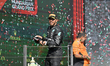 Lewis Hamilton of the Mercedes-AMG Petronas Formula One Team is celebrating the final podi...
