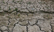 A dried portion of the river Jhelum is visible from above as the dry spell is continuing i...