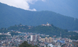 A general view of the Kathmandu Valley is showing a cleaned atmosphere after overnight rai...