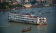 A ferry full of people at Sadarghat near Dhaka, Bangladesh, 04 October 2014. Sadarghat is...