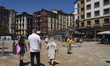 I am viewing the Plaza Miguel de Unamuno in the heart of the Old Town of Bilbao, Spain, an...