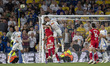 Leeds United's Joe Rodon is heading clear during the Carabao Cup match between Leeds Unite...