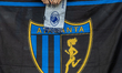 An Atalanta BC fan is standing on the tribune before the Supercup final between Real Madri...