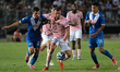 Dimitri Bisoli of Brescia Calcio FC is being contrasted by Alexis Blin of Palermo FC durin...