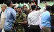 STF soldiers guard opposition leader Sajith Premadasa, a presidential candidate, attending...