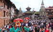 Nepali devotees carry the statues of Dipankar Buddha through the ancient city of Bhaktapur...