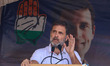 India's opposition Congress party leader Rahul Gandhi speaks during an election rally in D...