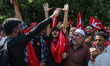 Supporters of Former Chief Minister of Jammu and Kashmir and National Conference (NC) Vice...
