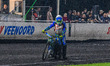Michael West of Australia pulls off the track after breaking down at the start of heat 18...