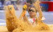 Delya Boulaghlem of Team France competes in the Women's Long Jump - T11 Final on day two o...