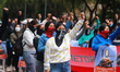 Rural students participate in a protest in support of the parents of the rural student vic...