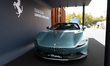 A Ferrari Roma is displayed in the main exhibition hall at WDCC2024 in Shanghai, China, on...