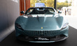 A Ferrari Roma is displayed in the main exhibition hall at WDCC2024 in Shanghai, China, on...