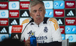 Carlo Ancelotti, head coach of Real Madrid CF, speaks during a Real Madrid training sessio...