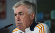 Carlo Ancelotti, head coach of Real Madrid CF, speaks during a Real Madrid training sessio...