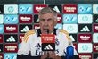 Carlo Ancelotti, head coach of Real Madrid CF, speaks during a Real Madrid training sessio...