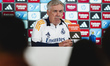 Carlo Ancelotti, head coach of Real Madrid CF, speaks during a Real Madrid training sessio...