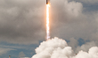 A SpaceX Falcon 9 rocket lifts off from launch pad 40 at the Cape Canaveral Space Force St...