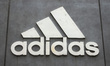 Adidas logo on a store in Manhattan, New York City, United States of America on July 15th,...