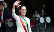 Claudia Sheinbaum Pardo leaves the ceremony where she takes office as President of Mexico...