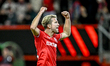 FC Twente midfielder Michel Vlap celebrates the 1-0 goal during the match between Twente a...