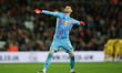 Leeds United goalkeeper Illan Meslier celebrates Leeds United's second goal during the Sky...