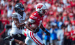 Wisconsin Badgers wide receiver Vinny Anthony II #8 outruns the Purdue Boilermakers for a...