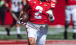 Wisconsin Badgers wide receiver Trech Kekahuna #2 outruns the Purdue Boilermakers defense...