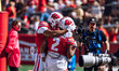Wisconsin Badgers wide receiver Trech Kekahuna #2 outruns the Purdue Boilermakers defense...