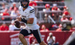 Purdue Boilermakers quarterback Hudson Card #1 looks downfield for an open receiver agains...
