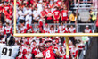 Wisconsin Badgers quarterback Braedyn Locke #18 throws a deep pass against the Purdue Boil...
