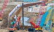 Workers work at the construction site of the Huaian Junction project of the second phase o...