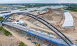 Workers work at the construction site of the Huaian Junction project of the second phase o...