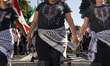 Hundreds gather during a pro-Palestinian rally as part of an international day of action n...