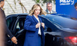 Italy's Prime Minister Giorgia Meloni arrives at the event in Paphos, Cyprus, on October 1...