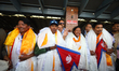 Nima Rinji Sherpa (second from right), who claims to be the youngest summiteer to have cli...