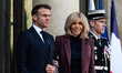 French President Emmanuel Macron and First Lady Brigitte receive King Philippe of the Belg...