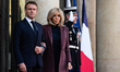 French President Emmanuel Macron and First Lady Brigitte receive King Philippe of the Belg...