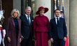 French President Emmanuel Macron and First Lady Brigitte receive King Philippe of the Belg...